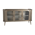 Moderne TV-kast met glazen deuren en metallic afwerking