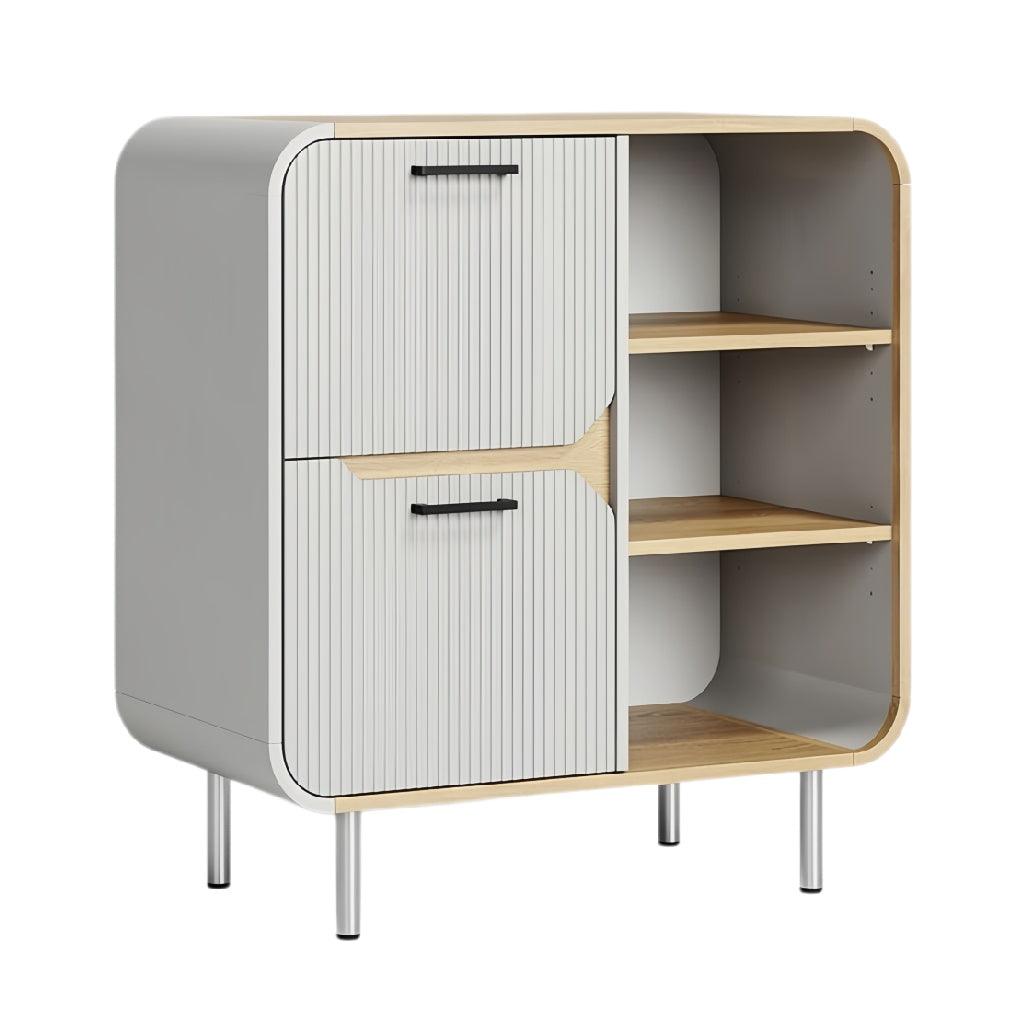 Modern kastje met houten en witte afwerking