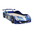 Sportieve Autoslaapbed voor Kinderen - Blauw met Racing Stripes